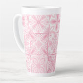 Tasse Latte Carreaux ornés en rose (Angle gauche)