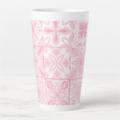 Tasse Latte Carreaux ornés en rose (Devant)