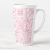Tasse Latte Carreaux ornés en rose (Droite)