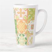 Tasse Latte Carreaux ornés en vert et jaune (Droite)