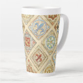 Tasse Latte Carrelage médiéval en céramique Couronnes Fleur De (Angle droit)