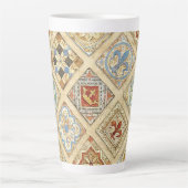 Tasse Latte Carrelage médiéval en céramique Couronnes Fleur De (Devant)