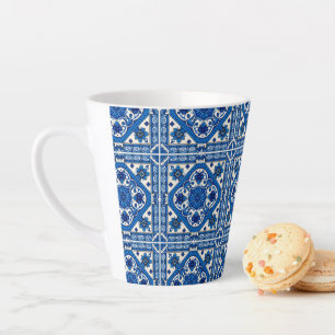 Tasse Latte Carrelage méditerranéen, Portugais, Azulejo, Majol
