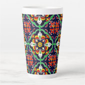 Tasse Latte Carrelage Talavera mexicain en terre cuite Design  (Devant)