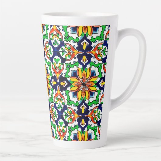 Tasse Latte Carrelage Talavera Mexicaine No 6 (Droite)