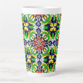 Tasse Latte Carrelage Talavera Mexicaine No 7 (Devant)