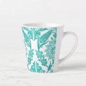 Tasse Latte Carrelage Turquoise et blanc | Monogramme (Droite)