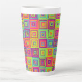 Tasse Latte Carrés géométriques colorés (Devant)