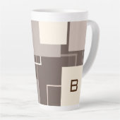 Tasse Latte Carrés géométriques - Crème au chocolat (Angle droit)