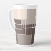 Tasse Latte Carrés géométriques - Crème au chocolat (Angle gauche)