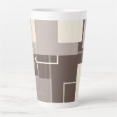 Tasse Latte Carrés géométriques - Crème au chocolat (Devant)