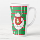 Tasse Latte Carrés verts avec lignes rouges et blanches en lat (Droite)