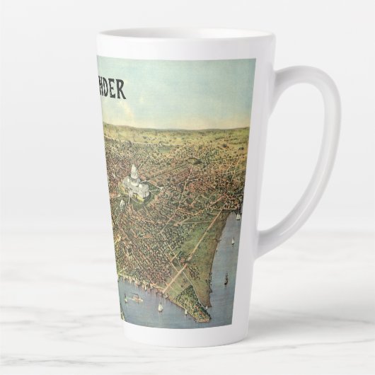 Tasse Latte Carte antique avec une vue panoramique de Washingt (Droite)