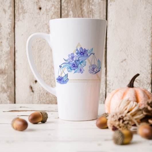 Tasse Latte Carte d'aquarelle Astrologie Zodiac | Monogramme