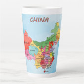 Tasse Latte Carte de Chine (Devant)