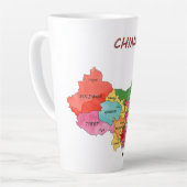 Tasse Latte Carte de la Chine (Angle gauche)