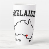 Tasse Latte Carte de la ville d'Adélaïde Année Customisée (Devant)