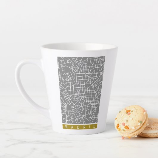 Tasse Latte Carte de Madrid (En situation)