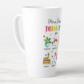 Tasse Latte Carte de remerciements d'appréciation de l'enseign (Angle gauche)