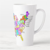 Tasse Latte Carte des États-Unis couverte (Droite)