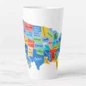 TASSE LATTE CARTE DES USA (Devant)