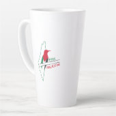 Tasse Latte Carte du drapeau palestinien (Angle gauche)
