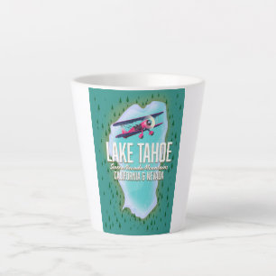 Tasse Latte Carte du lac Tahoe poster de voyage