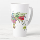 Tasse Latte Carte du monde (Angle droit)
