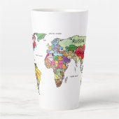 Tasse Latte Carte du monde (Devant)