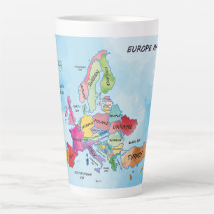 Tasse Latte Carte Europe
