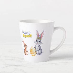 Tasse Latte Carte Pâques Aquarelle pour les fêtes de printemps