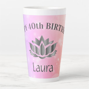 Tasse Latte Carte personnalisée Sparkly 40th Birthday Card La