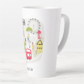 Tasse Latte Carte stylisée Caractères Londres Points de repère (Angle droit)
