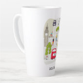 Tasse Latte Carte stylisée Caractères Londres Points de repère (Angle gauche)
