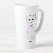 Tasse Latte Cartoon de chat blanc très agréable (Angle droit)