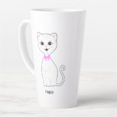 Tasse Latte Cartoon de chat blanc très agréable (Angle gauche)