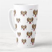 Tasse Latte Cartoon de ski de Chouette (Angle gauche)