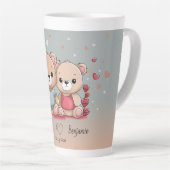 Tasse Latte Cartoon mignon Teddy Lovers Coeurs Saint Valentin (Angle droit)