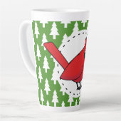 Tasse Latte Cartoon Red Cardinal (Angle gauche)