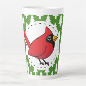 Tasse Latte Cartoon Red Cardinal (Devant)