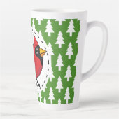 Tasse Latte Cartoon Red Cardinal (Droite)