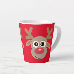 Tasse Latte Cartoon rouge Noir de renne