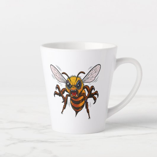 Tasse Latte Cartoon Wasp Charge Bold Insect Art (Droite)