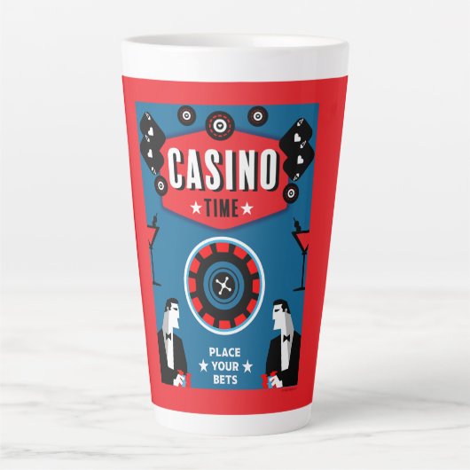 Tasse Latte Casino Gambling Poker Roulette (Devant)