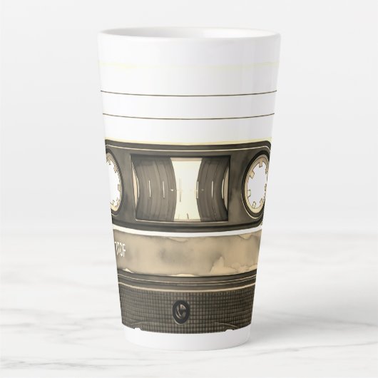 Tasse Latte Cassette Compacte Ancienne Rétro Vintage (Devant)