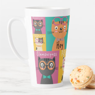 Tasse Latte Cat Dit Hey Mèmes Drôle