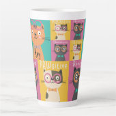 Tasse Latte Cat Dit Hey Mèmes Drôle    (Devant)