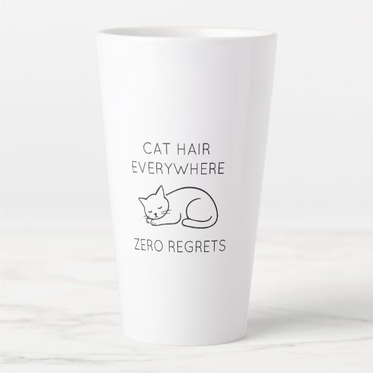 Tasse Latte Cat hair everywhere zero regrets (Devant)