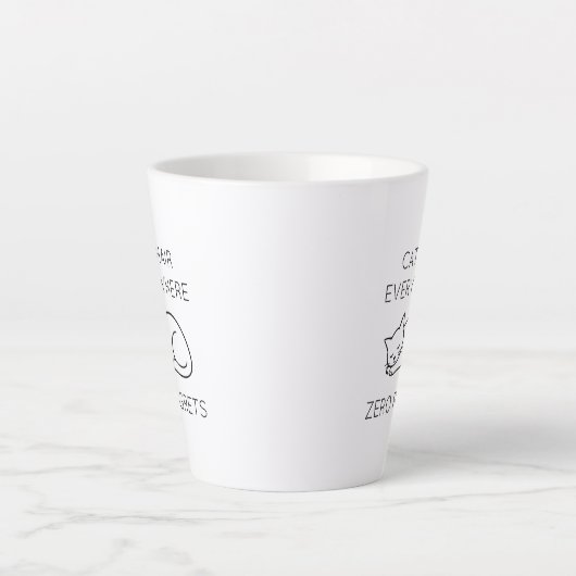 Tasse Latte Cat hair everywhere zero regrets (Devant)