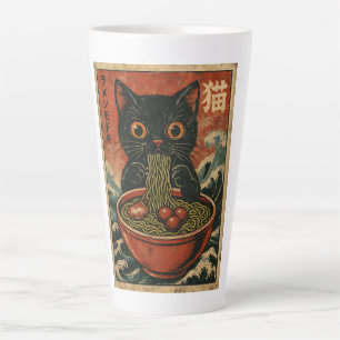 Tasse Latte Cat Ramen Japonais drôle Graphisme Kawaii Cat Anim